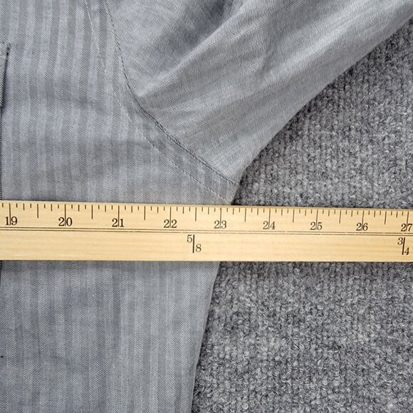 Express Shirt Mens Large 16-16.5 Gray Striped Button Up Long Sleeve Preppy - Picture 3 of 9
